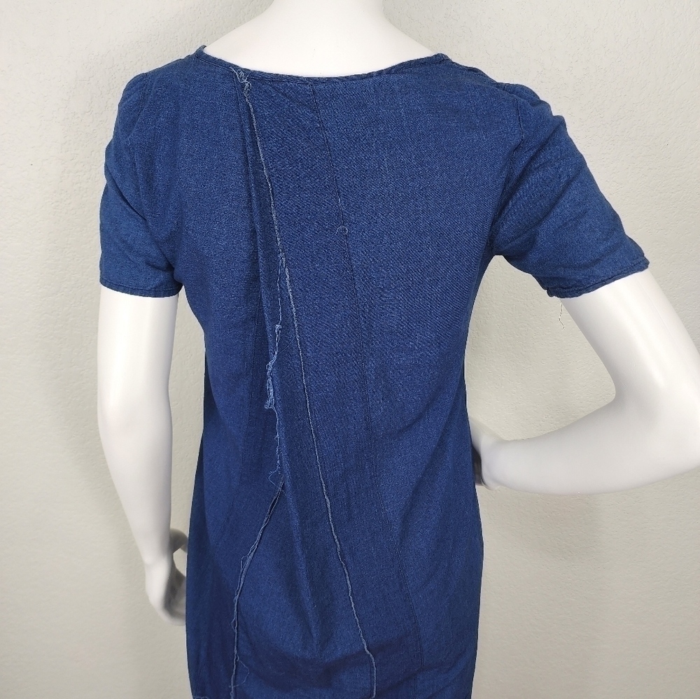 Zara Trafaluc Blue Denim Shirt Sleeve Dress Size XS - Picture 9 of 14